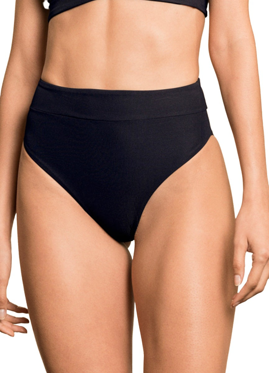 bikini bottom from Maaji – Jade Black Suzy Q High Rise/High Leg Bikini Bottom – Category: Apparel , Accessories Clothing Swimwear