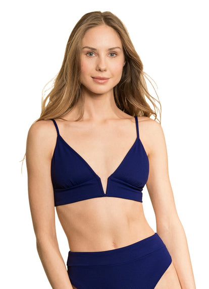  bikini top from Maaji – Indigo Blue Parade Long Line Triangle Bikini Top – Category: Apparel , Accessories Clothing Swimwear