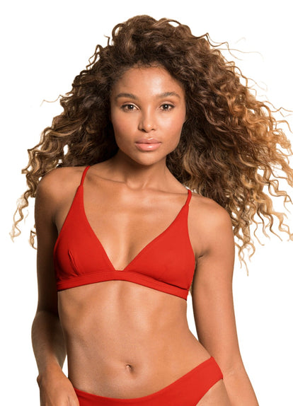  bikini top from Maaji – Red Camelia Ivy Fixed Triangle Bikini Top – Category: Apparel , Accessories Clothing Swimwear