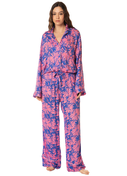 Thumbnail - Maaji Blue Dandelion Sets Long Sleeve Pant Set - 1