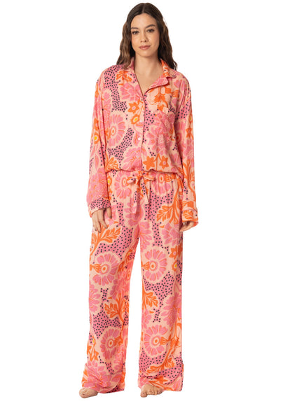 Thumbnail - Foto de Pink Dandelion Long Sleeve Pant Set by Maaji - Pantalones - Pijamas - 1