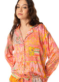 Maaji Orange Dandelion Sets Long Sleeve Pant Set