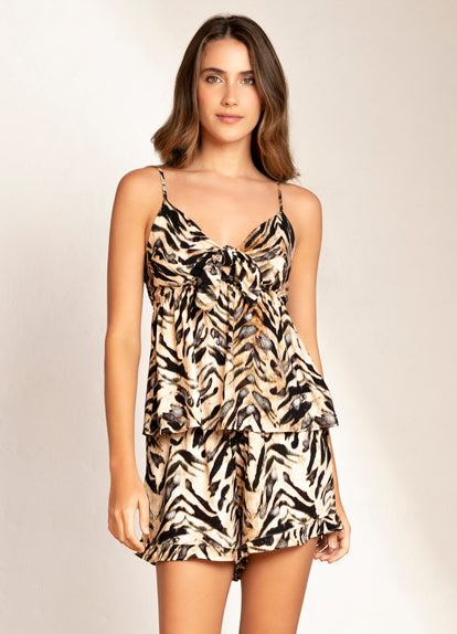  shorts from Maaji – Sand Zebra Layla Sleeveless Short Set – Category: Apparel , Accessories Clothing Sleepwear , Loungewear Pajamas