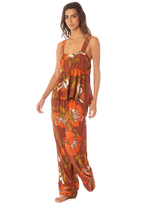 Main image -  pants from Maaji – Manet Flowers Owl Sleeveless Pant Set – Category: Apparel , Accessories Clothing Sleepwear , Loungewear Pajamas