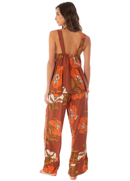 Hover image -  pants from Maaji – Manet Flowers Owl Sleeveless Pant Set – Category: Apparel , Accessories Clothing Sleepwear , Loungewear Pajamas