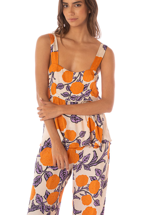 Alternative image -  pants from Maaji – Western Orange Flower Owl Sleeveless Pant Set – Category: Apparel , Accessories Clothing Sleepwear , Loungewear Pajamas