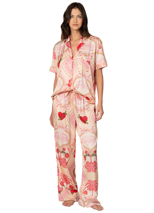 Main image -  Foto de Strawberry Palm Kameli Sets Short Sleeve Pant Set by Maaji - Pantalones - Pijamas