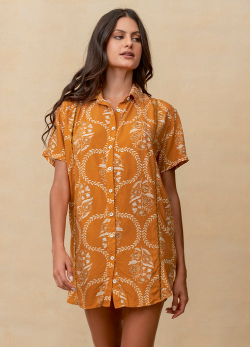 Alternative image -  Maaji Caramel Damask Kiwi Long Shirt