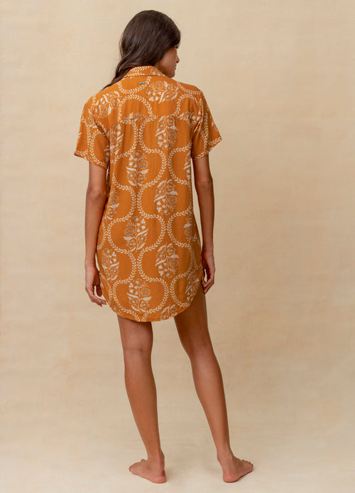 Hover image -  Maaji Caramel Damask Kiwi Long Shirt