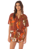 Maaji Manet Flowers Slumbers Short Sleeve Short Set