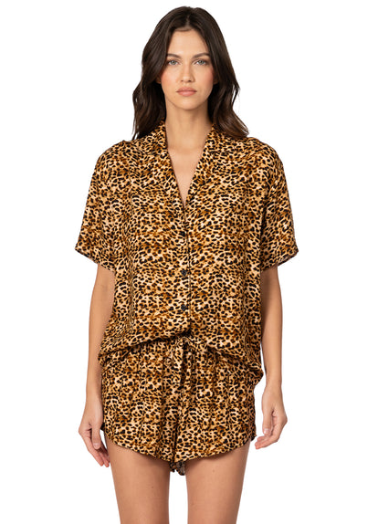  Foto de Brown None Slumbers Set Short Sleeve Short Set by Maaji - Pijamas