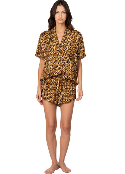  Foto de Brown None Slumbers Set Short Sleeve Short Set by Maaji - Pijamas