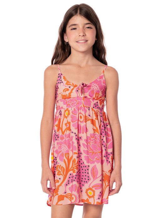Main image -  Maaji Blush Floral Alisson Girls Short Dress 