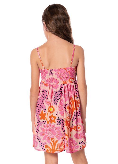 Hover image -  Maaji Blush Floral Alisson Girls Short Dress 