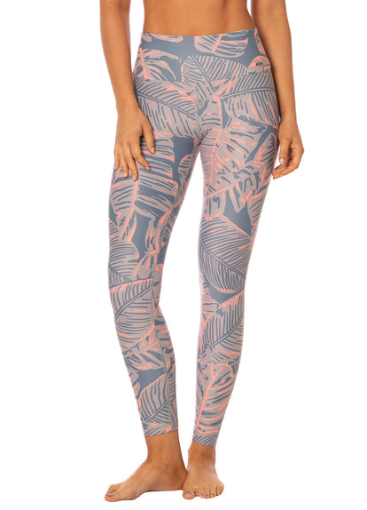  Foto de Marvel Split Leaf Aqua High Rise Full Legging by Maaji - Ropa Deportiva