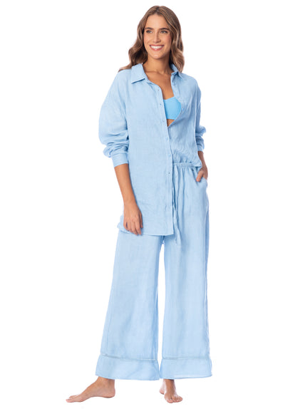  Foto de Stone Blue Larissa Long Shirt by Maaji - Camisas Largas - Ropa de Playa