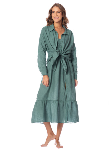 Thumbnail - Maaji Eucalyptus Green Larissa Long Shirt - 6