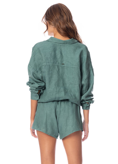 Thumbnail - Maaji Eucalyptus Green Larissa Long Shirt - 8