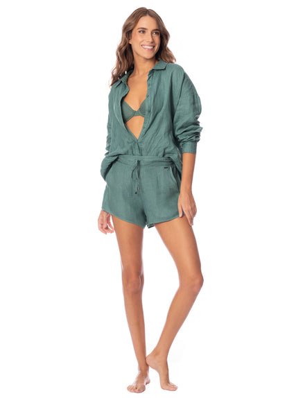 Thumbnail - Maaji Eucalyptus Green Larissa Long Shirt - 12