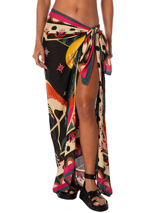 Alternative image -  pareos from Maaji – Flamingo Night Isla V Pareo – Category: Apparel , Accessories Clothing