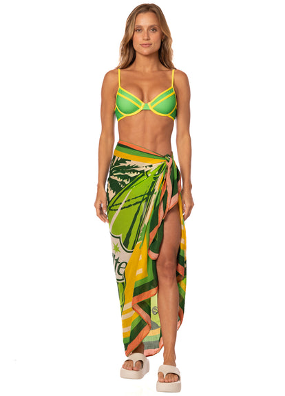 Thumbnail - Cover Ups de Maaji -  Maaji Lush Lime Isla Print V Pareo - Categoría: Ropa, Vestidos de baño - 1