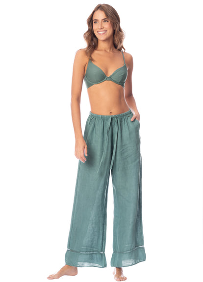  Foto de Eucalyptus Green Carme Pants by Maaji - Pantalones - Ropa de Playa