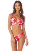 Maaji Candy Flowery Parade  Long Line Triangle Bikini Top