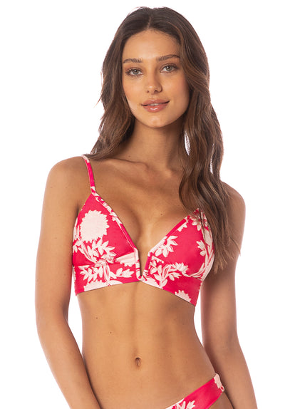  Maaji Candy Flowery Parade  Long Line Triangle Bikini Top