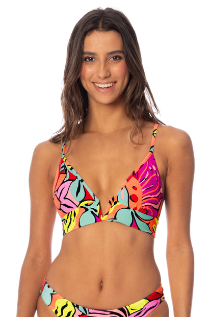 Thumbnail - Maaji Rainforest Parade Long Line Triangle Bikini Top - 3