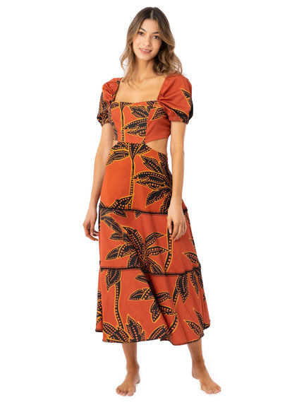 Maaji Phoenix Palm Ruby Midi Dress