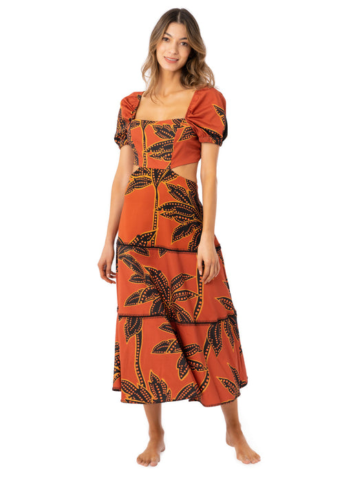 Main image -  Maaji Phoenix Palm Ruby Midi Dress