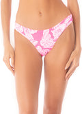 Maaji Pink Blossom Flirt Low Rise Thin Side Bikini Bottom