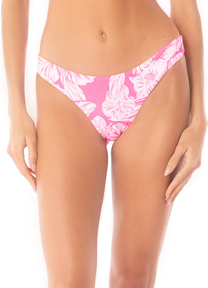  Maaji Pink Blossom Flirt Low Rise Thin Side Bikini Bottom
