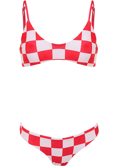 Thumbnail - Maaji Cherry Checker Flirt  Low Rise Thin Side Bikini Bottom - 7