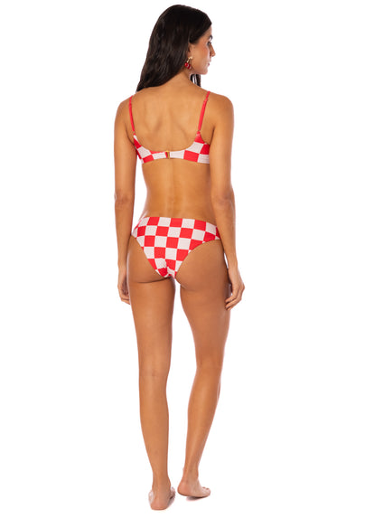  Maaji Cherry Checker Flirt  Low Rise Thin Side Bikini Bottom
