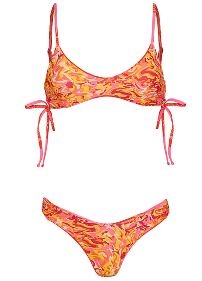 Thumbnail - Maaji Water Blossom Portico Lace Up Bralette Bikini Top - 12