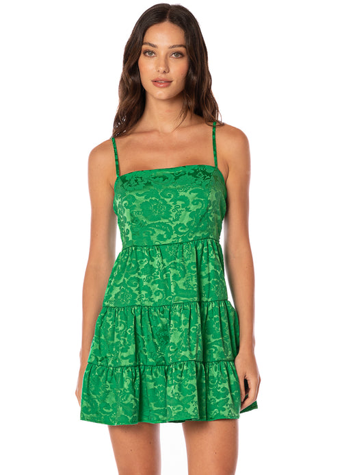 Main image -  dress from Maaji – Emerald Brocade Emily Short Dress – Category: Apparel , Accessories Clothing