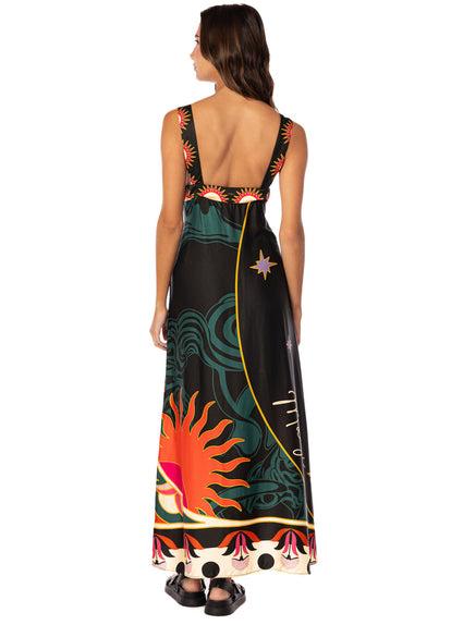 Thumbnail - Foto de Flamingo Night Lowry V Long Dress by Maaji - Vestidos - Ropa de Playa - 2