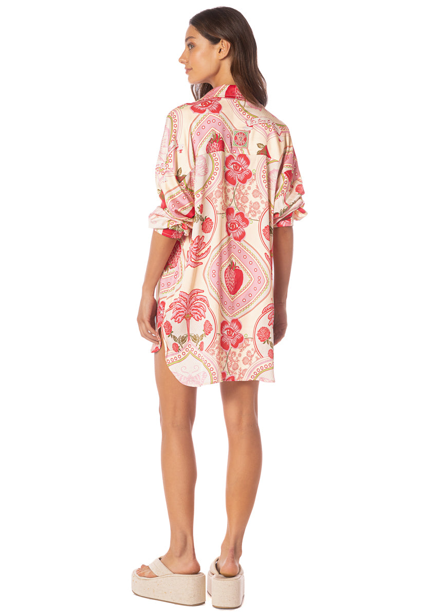 long shirt from Maaji – Strawberry Palm Dreambound  Long Shirt – Category: Apparel , Accessories Clothing