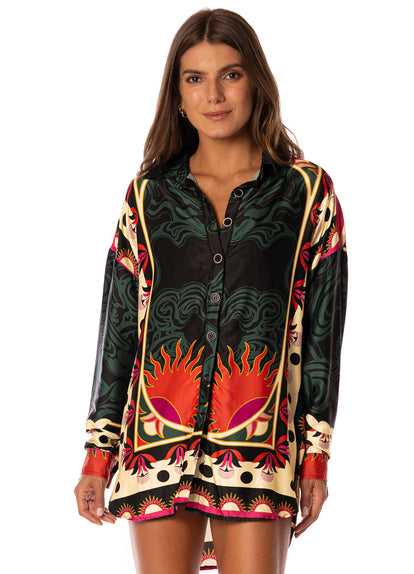 Thumbnail - Foto de Flamingo Night Dreambound V Long Shirt by Maaji - Camisas Largas - Ropa de Playa - 1