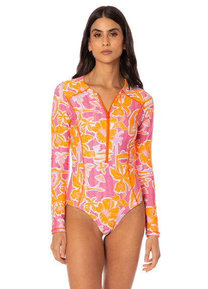 Thumbnail - Maaji Flamingo Glow Triton B Cheeky Cut Surf One Piece - 1