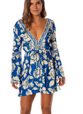 Maaji Cobalt Flora Agnes V Short Dress