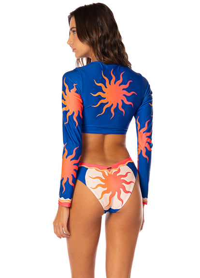  Maaji Sunlit Bloom Spectacle Long Sleeve Crop Top Bikini Top