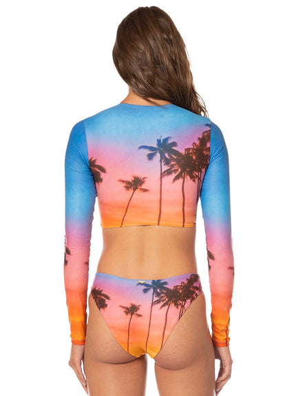  Foto de Peach Drift Spectacle Long Sleeve Crop Top Bikini Top by Maaji - Tops - Vestidos de Baño