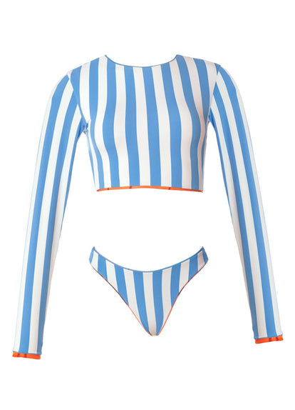 Thumbnail - Foto de Peach Drift Spectacle Long Sleeve Crop Top Bikini Top by Maaji - Tops - Vestidos de Baño - 7