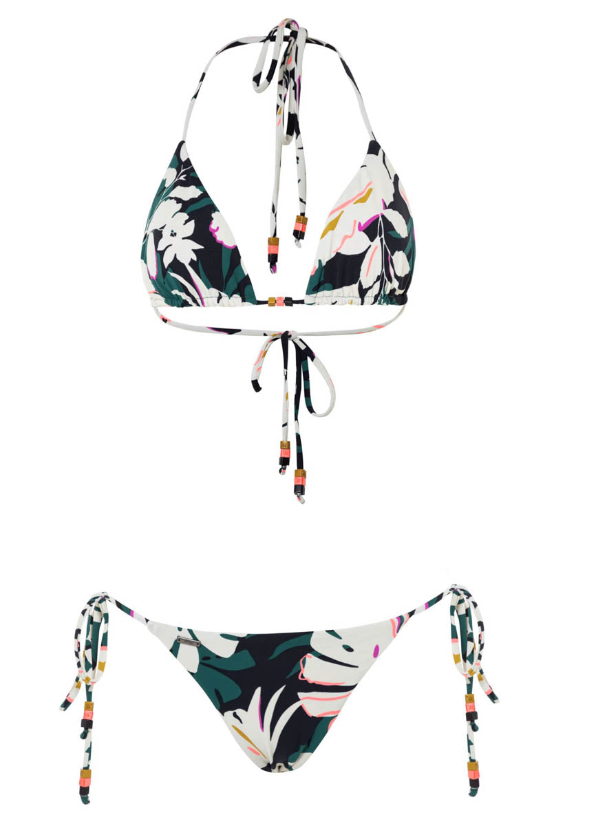 Maaji Tropical Leaves Balmy Sliding Triangle Bikini Top