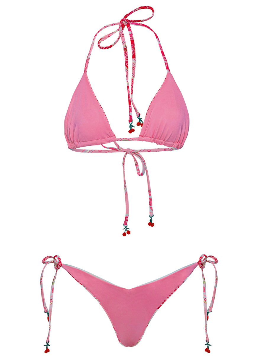 Maaji Strawberry Palm Balmy  Sliding Triangle Bikini Top