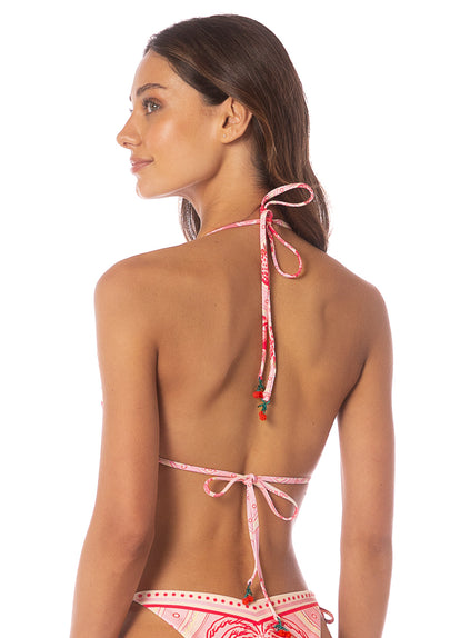 Thumbnail - Maaji Strawberry Palm Balmy  Sliding Triangle Bikini Top - 4