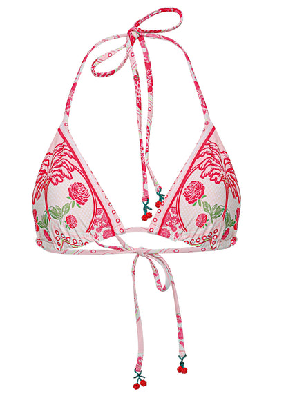 Thumbnail - Maaji Strawberry Palm Balmy  Sliding Triangle Bikini Top - 8