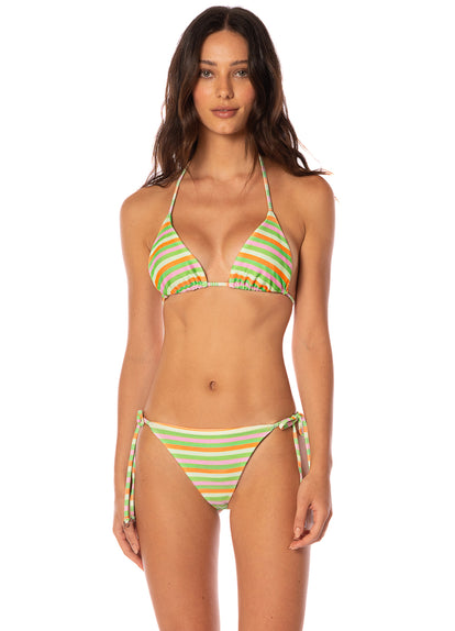 Thumbnail - Maaji Rainbow Stripe Balmy Sliding Triangle Bikini Top - 1